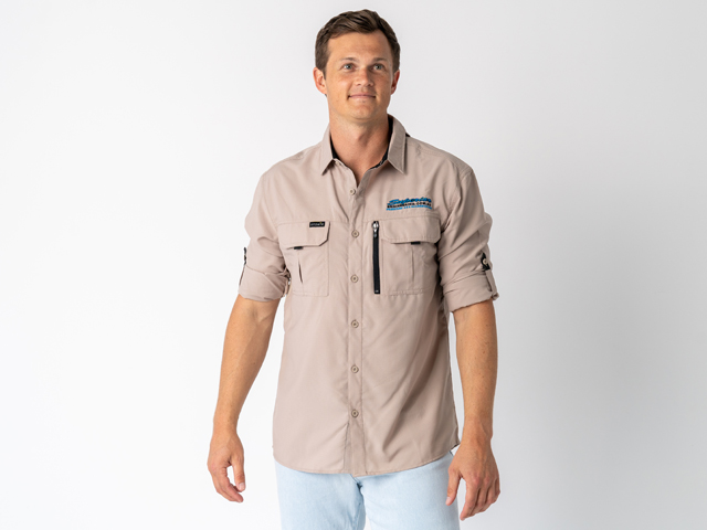 Superior Mens Syzmik Fishing Shirt Sand (Each) - SUP-FISH-M-SAND-XXX
